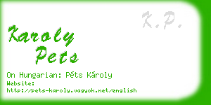 karoly pets business card